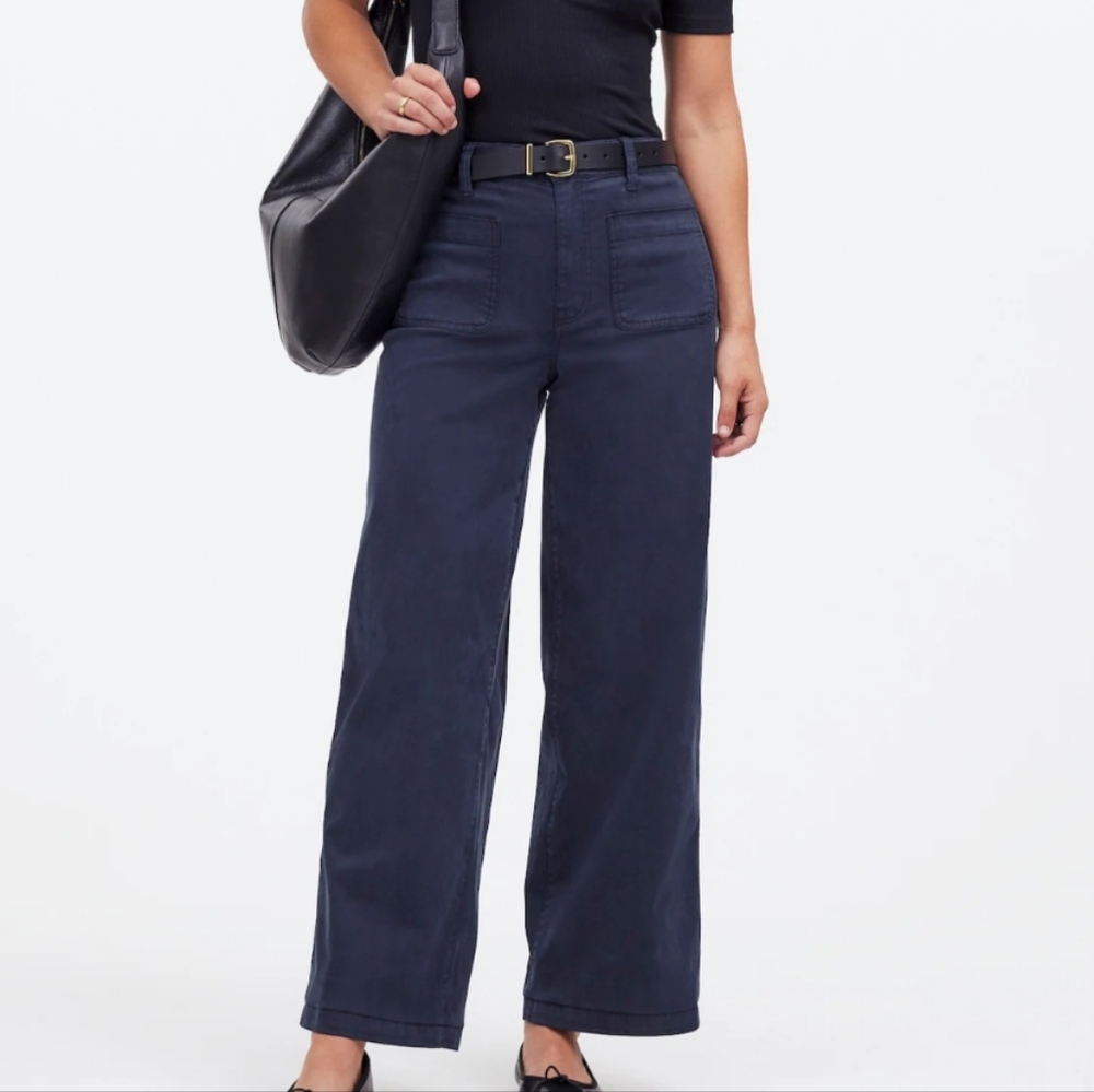 Madewell Emmett Wide-leg pants Navy size 33 petite